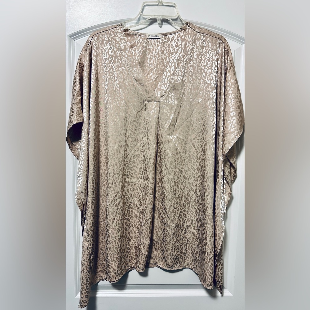 Cotton Bleu Gold Shimmer Tunic size Large